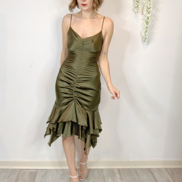 Betsey Johnson Dresses & Skirts - VINTAGE 90s BETSEY JOHNSON 100% silk midi dress 90s y2k 2000s flared skirt